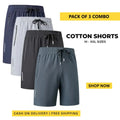 Men's Stretch Shorts (Pack of 3) | Soft & Breathable Summer Wear @ Just Rs.699/-