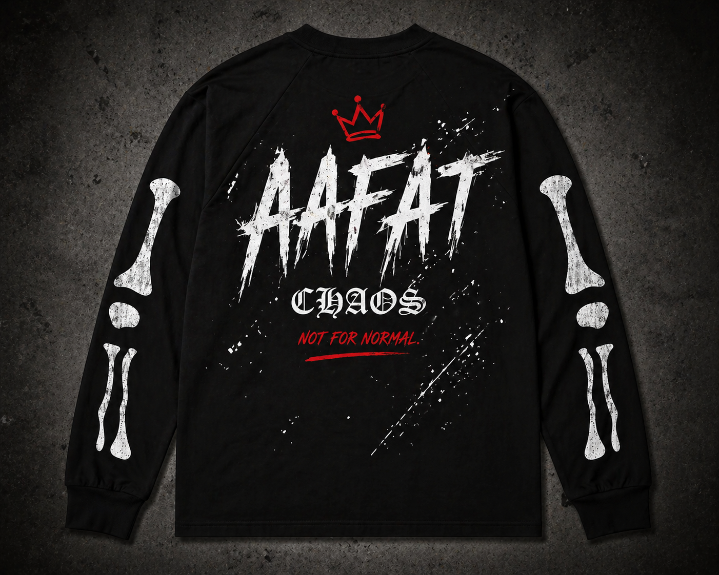 AAFAT CHAOS BONES LONGSLEEVE T-SHIRT - BLACK