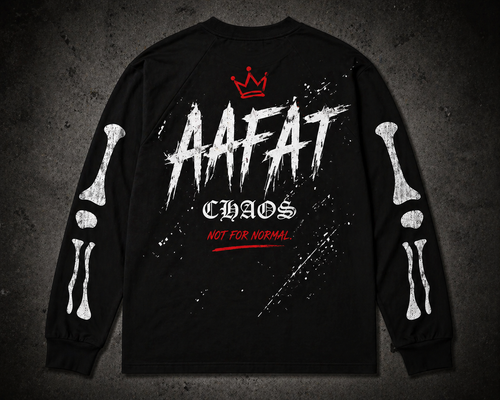 AAFAT CHAOS BONES LONGSLEEVE T-SHIRT - BLACK
